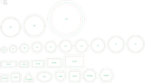 Diverse afmetingen buttons